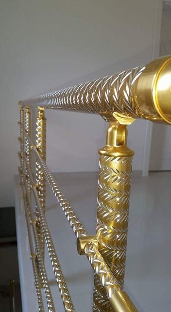 SS Gold PVD Railing System Position Stairs Wheel Width 35 Mm Wheel U Groove Yes Fitting Finish Pvd Wheel Diameter 120 - Image 6