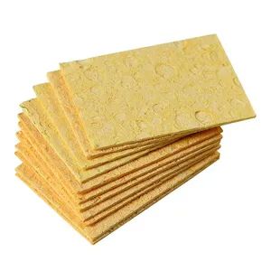 Yellow Skin Face Cleaning Cellulose Sponge Makeup Sponge Color Yellow Shape Retangle Trademark qimian Usage Bath, - Image 1