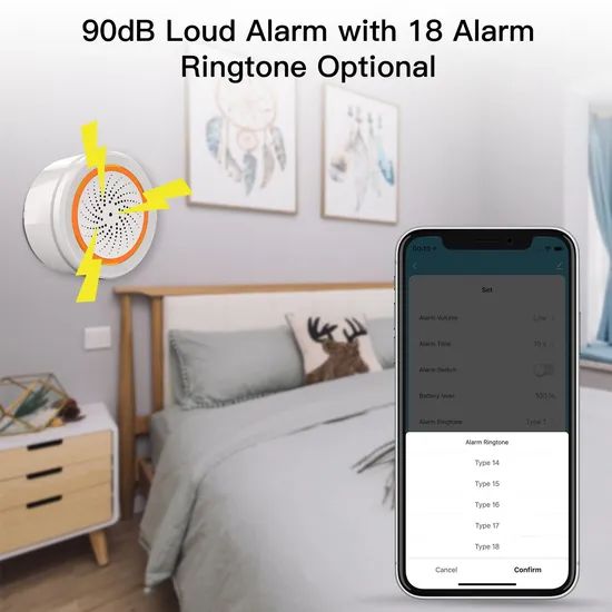 Smart Home Security System Smart Siren Sensor 90dB Sound Light Alarm Sensor - Image 3