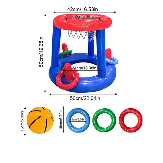 Outdoor Pool Accessory Set Inflatable Water Toys Basketball Hoop Toy for Kids and Adults - Image 3