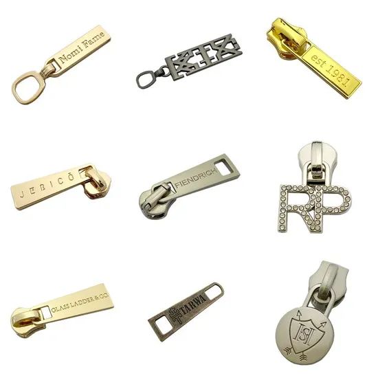 Exquisite Logo Shape Custom Decorative Zipper Pullers Double Gold Puller Slider Made - Image 5