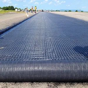 Bitumen Coating Road Paving Material Fiberglass Geogrid Width 1-6m Color Black Origin China Size 50X50kN/M HS Code - Image 4