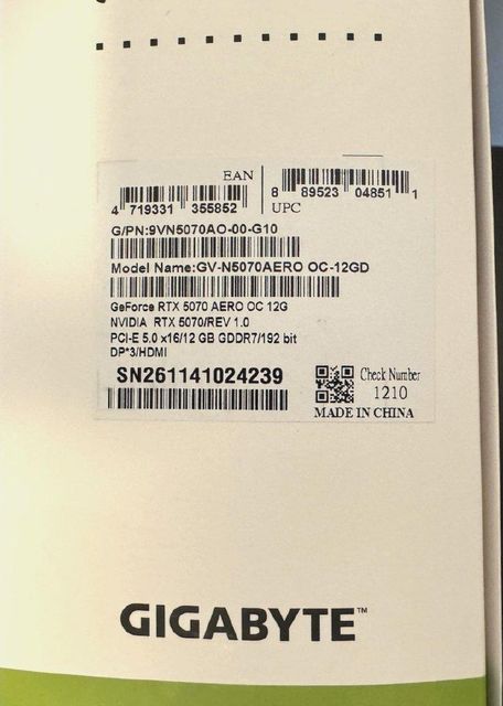 NVIDIA GeForce RTX 5070 Gigabyte Aero OC White - Image 3