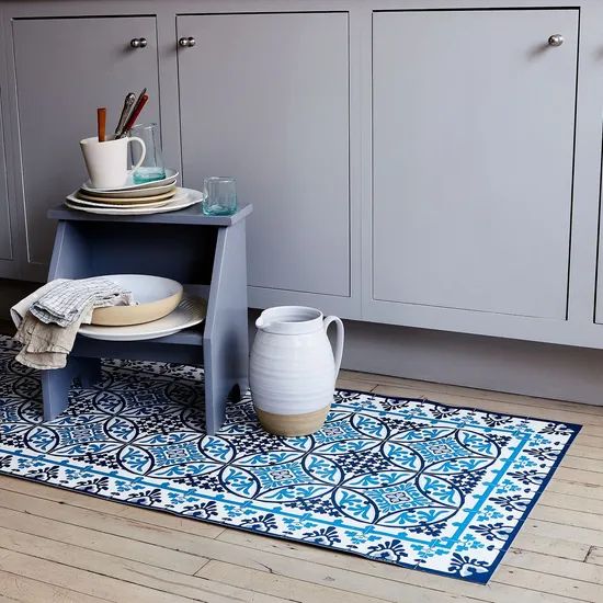 China OEM&ODM Carpet Factory Customized Area Rug Washable Easy to Clean 3D Printed Family Living Room Carpet-Rug-Mat 100% Polyester Greenish Blue Runner Rug - Image 1