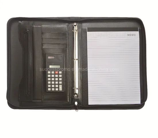 Customised Hand-Made Leather File Folder with Pen Loop Size A4 Color Black Origin China Usage File Box Trademark - Image 3