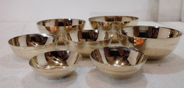 Chandan Pyali Brass Color GOLDEN Material BRASS Occasion Pooja Diya Shape Round Size (Height) 2" Finish Type POLISH Packaging Type - Image 5