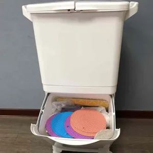 Kitchen Double Layer Garbage Storage Vertical Waste Sorting Bins with Wheel - Image 6