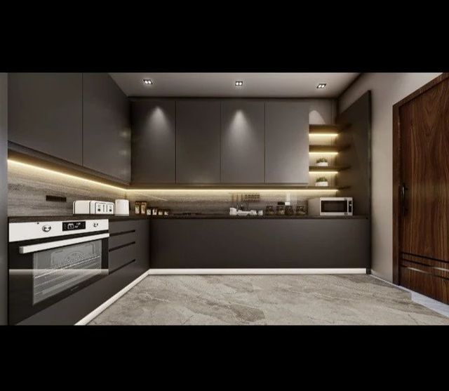 Modular Kitchens Customized Material PVC Appearance Modern Finish Type Polished Mount Type Floor Mount Pattern Design - Image 7
