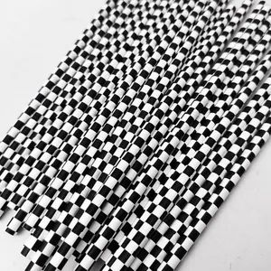 Paper Straws Racing Car Straws Black and White Checkered Drinking Straws for Racing Birthday Party Decorations - Image 4