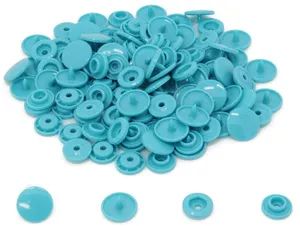 Resin Plastic Snaps Buttons Teal for Baby Bib Cloth Diaper - Image 1