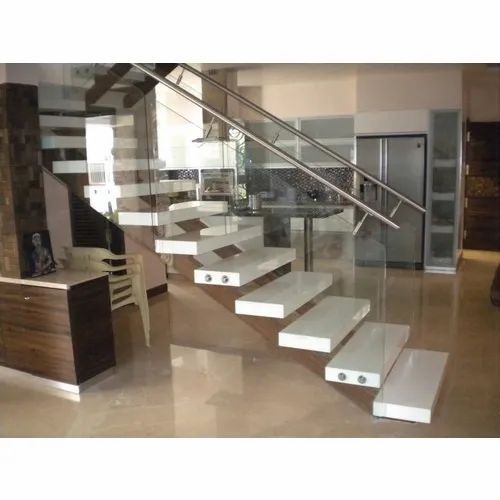 Glass Railing For Stairs, For Home Design Bar Ornamental No Thickness 12 mm Usage/Application Home Glass Type Toughened - Image 1