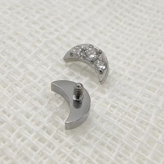 Wholesale Piercing Jewelry Lip Stud Ear Titanium Internal Thread Lip Piercing Moon Lightning Shape Labret Piercing - Image 3