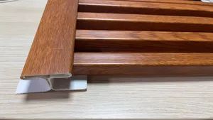 PVC Soffit Ceiling Panel Vinyl Siding Louver Profile Wooden Color - Image 4
