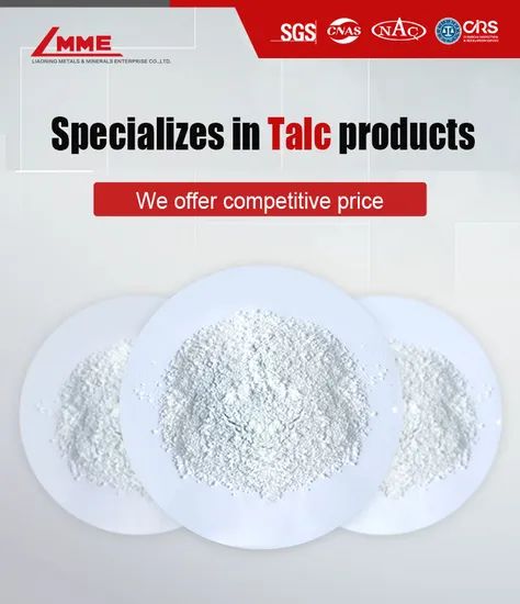 800 Mesh Ceramic and Paper Making Grade Talc Powder pH 7-9 MGO 31 Fe2o3 0.18 Sio2 60.15 Whiteness 96 Trademark LMME HS Code - Image 1