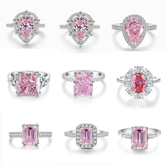 Jewelry 925 Sterling Sliver Ring Fashion Shining Diamond Rings Gemstone CZ Jewelry Set Wedding Party Rings - Image 1