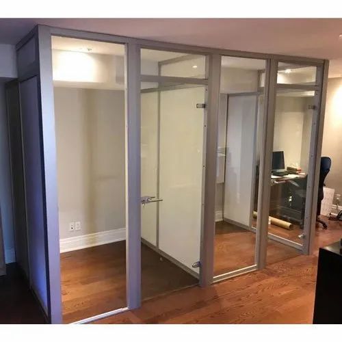 Meeting Glass Room Partition Finish Glossy Pattern Plain Material Glass Thickness 5-15 mm Seating Capacity 5-7 - Image 1