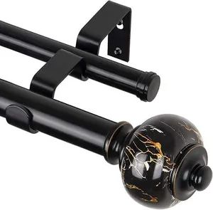 Metal Double Curtain Rods Adjustable Extendable Window Poles MOQ 1000 Shape Round Style Modern Feature Durable Color Customized - Image 6
