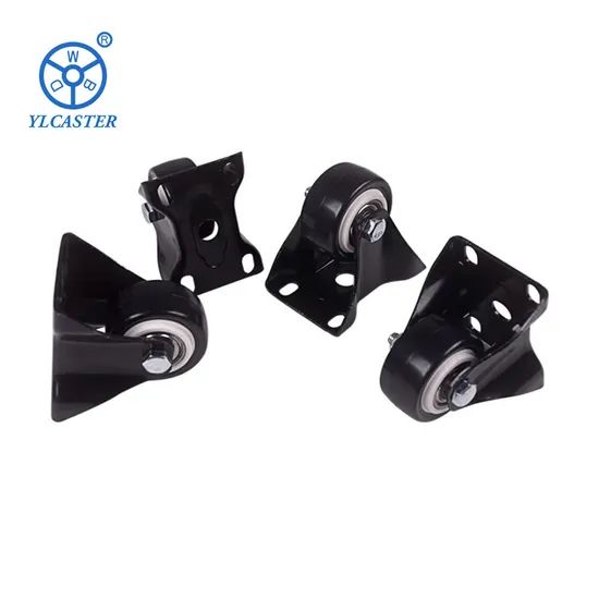 Amazon 1.5 Inch Black Polyurethane Fixed Castor Wheels Trolley Furniture Caster - Image 2