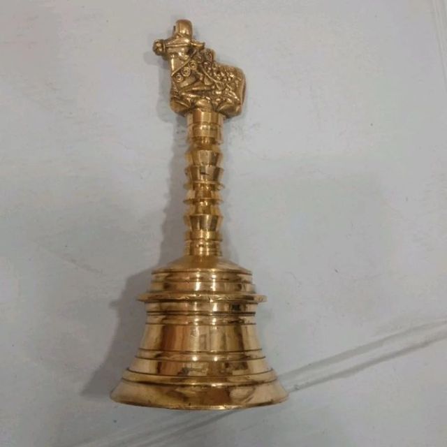 Golden 5 Inch Brass Temple Bell, 250 gm Color Golden No.of Pieces 1 Material Brass Height 5 Inches Weight/Packaging Size 250 - Image 4