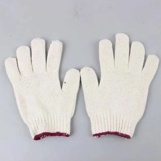 Labour White Cotton Knitted Safety Work Gloves Color White Length Medium Origin Shandong Model NO. STY008 Size - Image 2