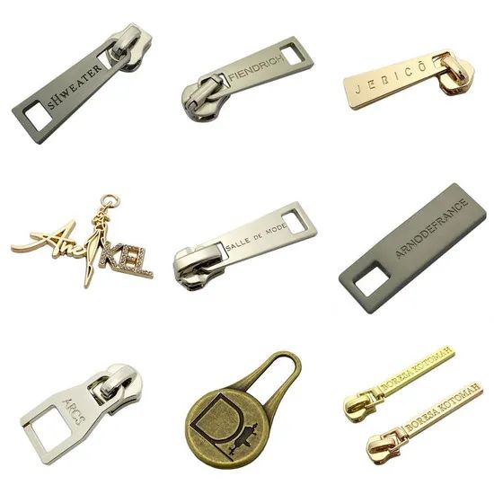 Exquisite Logo Shape Custom Decorative Zipper Pullers Double Gold Puller Slider Made - Image 4