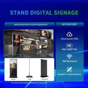 Free Standing 32 43 55 65 75 86 Inch Indoor Android Touch Screen Digital Signage TV Advertising Display for Trade Show - Image 3