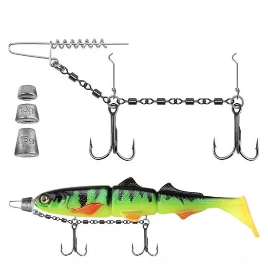Custom High-Carbon Steel Stinger Rig Set UV Screw Pin Treble Hooks - Image 4