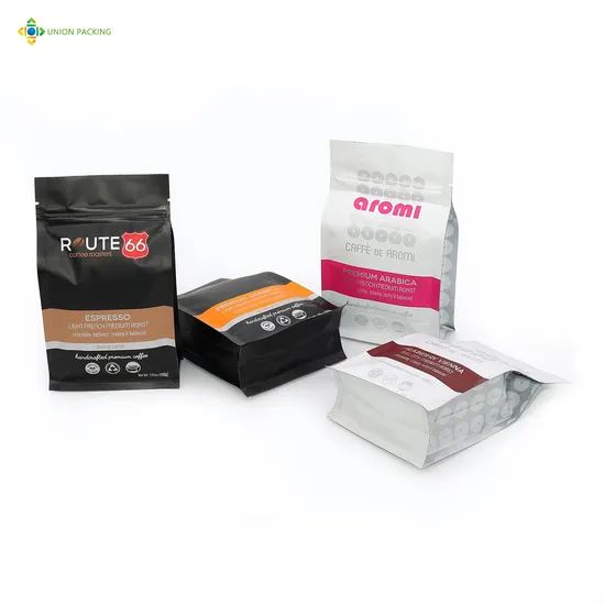 Coffee Packaging Bags with Valve Flat Bottom Zipper Pouch HS Code 3923210000 Usage Coffee Packaging MOQ Quantity 10000 - Image 3