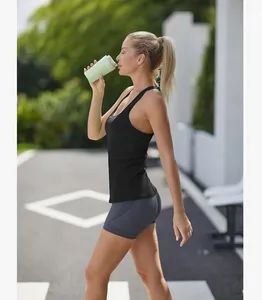Strappy Racerback Activewear Compression Yoga Tank Tops Athletic Shirts - Image 3