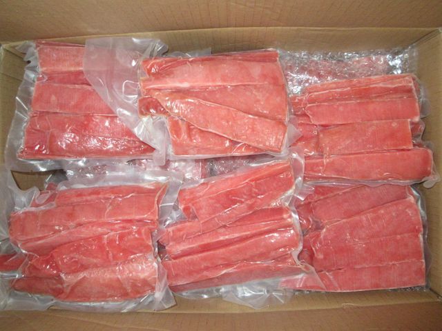 Frozen Yellowfin Tuna Strips Cut Back Meat Type Fish Features CO treated Freshness Level Frozen Degree of Processing 5 Size Range 10cm - 20cm - Image 1