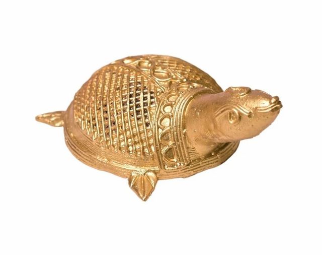 14 Inch Brass Tortoise Statue Color Golden Size 14 Inch Shape Tortoise Material Brass Usage/Application - Image 1
