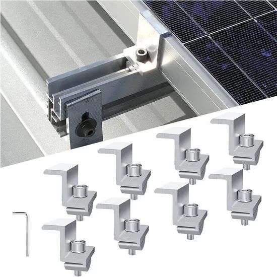 Roofing Sheet Solar Mounting Modules Rails Clamps Hooks Kit OEM Allowed Origin China HS Code 730890 Surface Anodized Trademark - Image 1