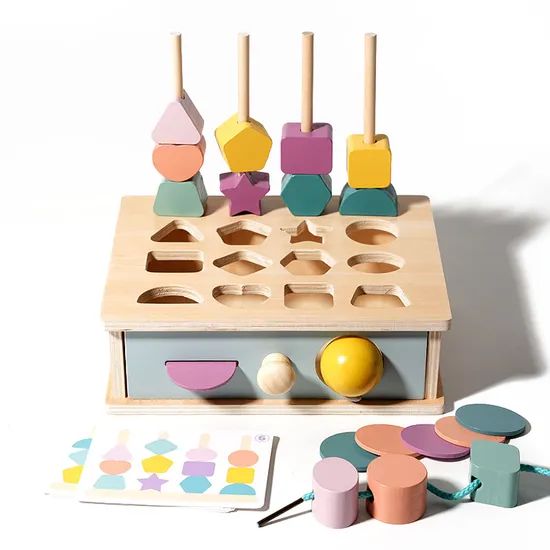 Wood Drawer Shape Matching Box DIY Educational Math Toys Scale Medium Origin China Style Chinese Color as Photo Trademark - Image 3