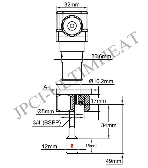 Premium Brass Body Paddle Flow Switches for Liquid Control Model NO. R1V Flow Rate 740 Voltage 250VAC Trademark JPCI Media Type - Image 5