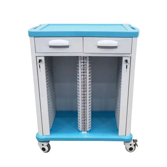 Hospital Nurse File Storage Cart - Lockable, Silent Wheels, Mobile Trolley - Image 4