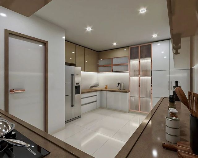 Stainless Steel Modular Kitchen Privacy Feature Privacy Aesthetic Design Stylish Workspace Functionality Functional Soundproofing Capability - Image 1
