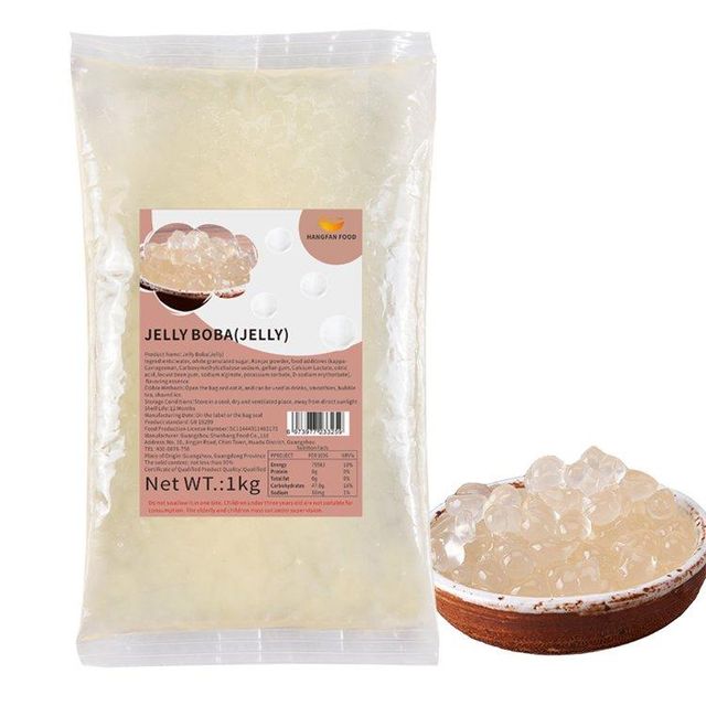 Wholesale Bubble tea drinks milk tea instant jelly Original crystal boba jelly topping Bubble Tea Ingredients - Image 1