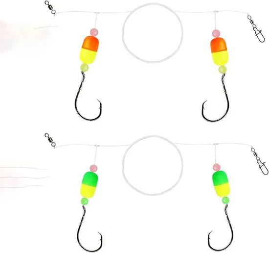 Lotus Pompano Rigs for Surf Fishing Unique T-Knot Strong Pre-Rigged Pompano Rigs Surf Fishing Rigs Saltwater with Pompano Floats with Circle Hooks - Image 3