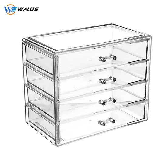 Large Four Drawer Transparent Acrylic Multilayer Drawer Cosmetic Storage Box Desktop Jewelry Storage Box - Image 6