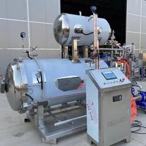 Cheap Casual Foods New Automatic Horizontal Autoclave Pasteurizer PLC Pump Microwave Retort Motor Steam Sterilizer - Image 4