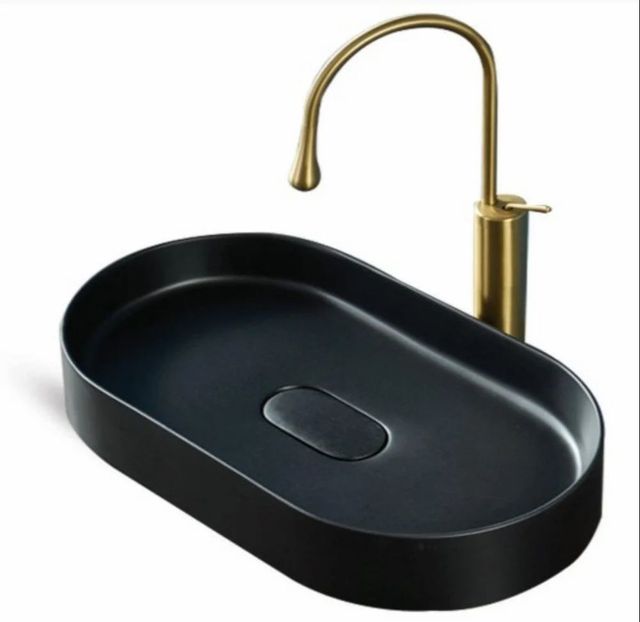 Metallic Basin Series, Wash Basins Shape Oval Color Black Product Material Metallic Surface Finish Metal Finish Type Of Sanitary Ware Wash - Image 1