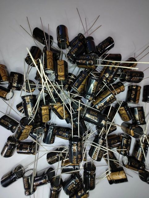 ELECTROLYTIC CAPACITOR 47mFD/100V Terminals 2 Brand SHELCON Tolerance 20% Capacitor Size 8 x 12 Capacitance 47 mFD, - Image 1