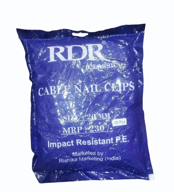 PVC White RDR Classic Double Nail Cable Clip, Packaging Size: 50 Pieces, Clip Size: 20 mm - Image 1