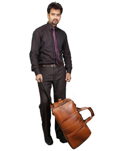 Genuine Leather Trolley Bags - Image 5