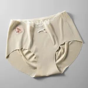 Ice Silk Lace-Trimmed Women's Seamless Panties - Image 5