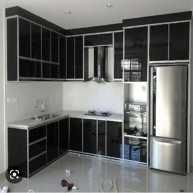 Modern L Shaped Aluminium Modular Kitchen Appearance Modern Material Aluminium Finish Type Polished Door Finishing - Image 5