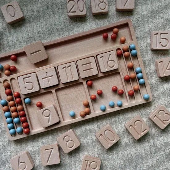Wooden Peg Beads Boards Educational Toys Math Learning Building Blocks - Image 5