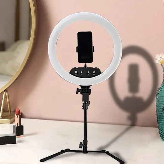 Dengwei Professional Ring Light with Phone Holder for Live Streaming - Image 2