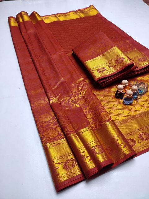 South Indian Saree Grade A Texture Silk Pricing Model Competitive Pricing Material Composition Silk And Cotton Quality Consistency Consistent Quality - Image 1