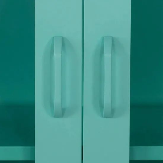 Home Metal Modern 2 Glass Doors Cache Accent Locker Cabinets - Image 4